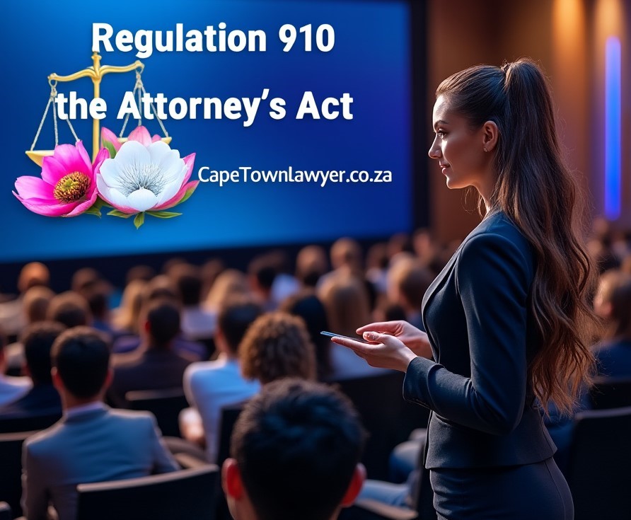 Regulation 910 of the Attorneys Act being presented on by Cape Town lawyer