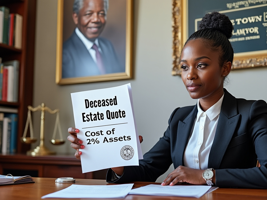 Deceased estate quote being shown by an estate lawyer, with a cost quoted of 2% of the gross assets
