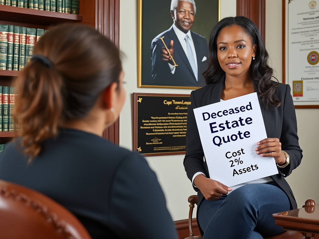 Deceased estate quote and cost being presented by an attorney to the executor of the estate