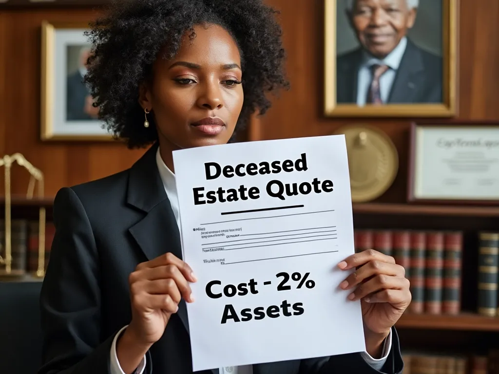 Lawyer presenting a deceased estate quote