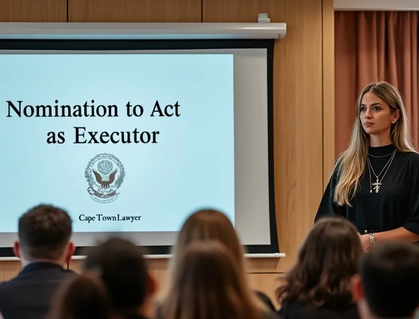 Cape Town Lawyer presenting on how to fill in a Nomination to Act as Executor form