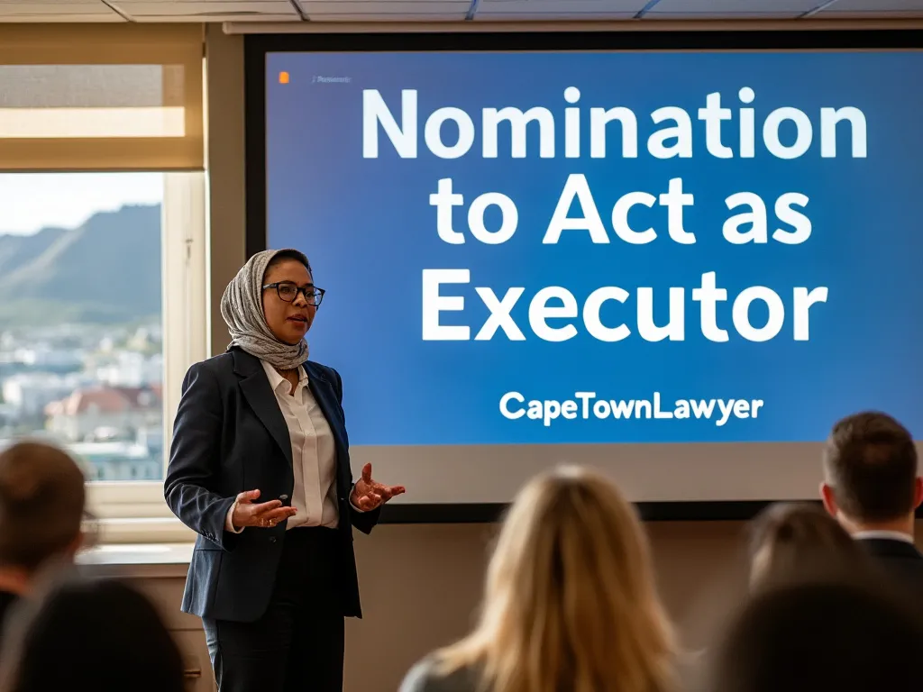 Cape Town Lawyer presenting on Nomination to Act as Executor
