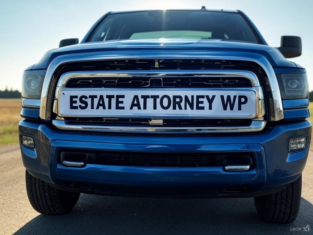 Car with number plate ESTATE ATTORNEY WP indicating that it is owned by a deceased estate lawyer residing in the Western Cape Province of South Africa