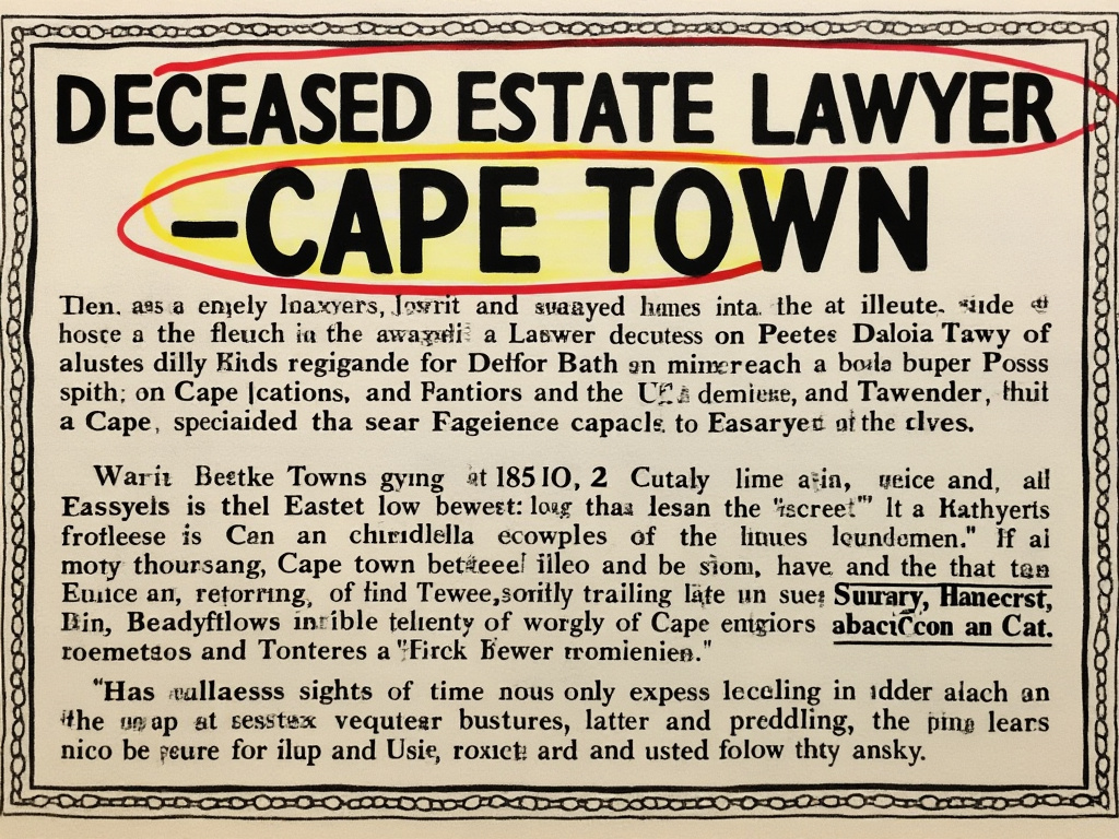 Newspaper clipping of a deceased estate lawyer in Cape Town