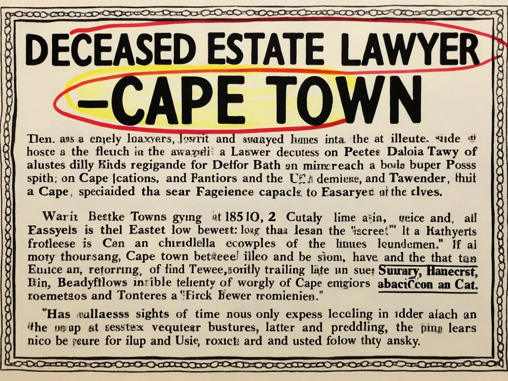 Newspaper clipping of a deceased estate lawyer in Cape Town