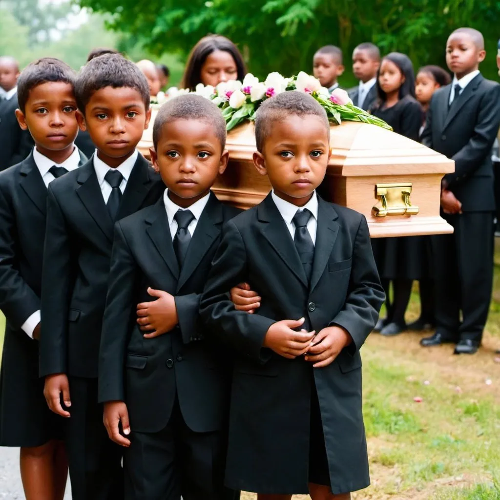 Children at a funeral