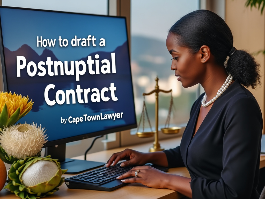 Family lawyer working on drafting a postnuptial contract