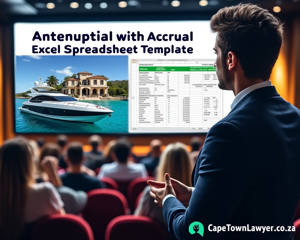 Antenuptial with accrual excel spreadsheet template being presented