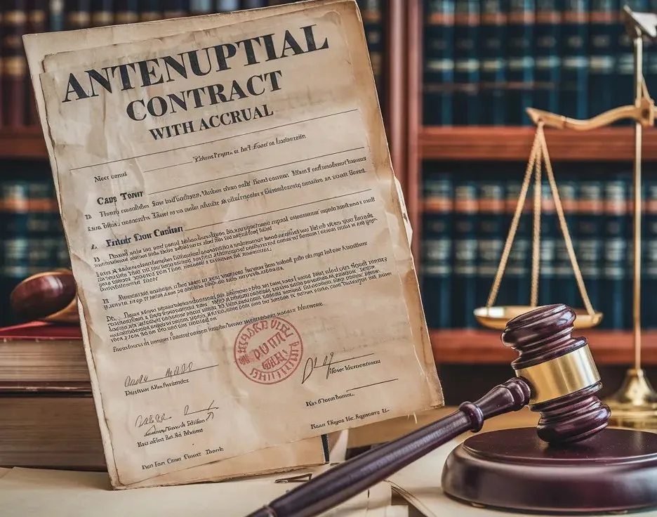 Weathered Antenuptial Contract with Acrual in a legal library