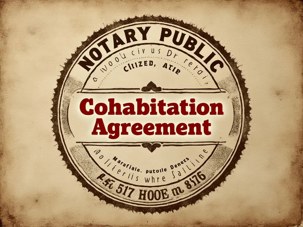 Stamp with text - NOTARY PUBLIC - Cohabitation Agreement
