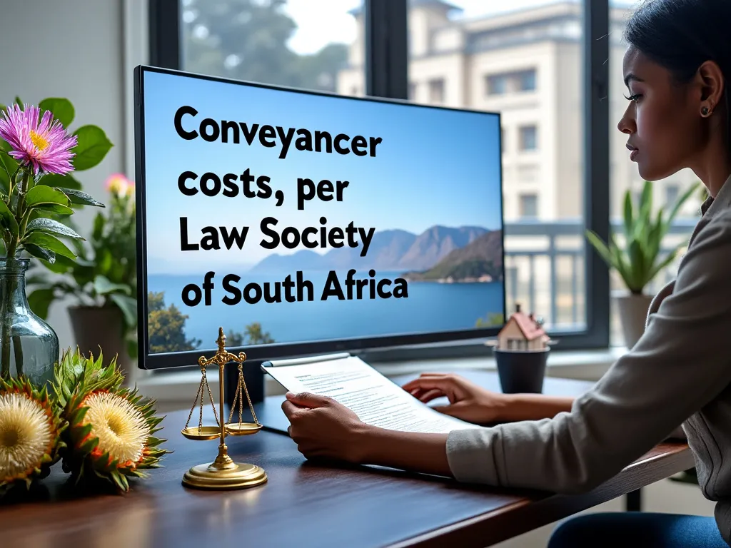Lawyer at desk studying Conveyancer costs, per the Law Society of South Africa