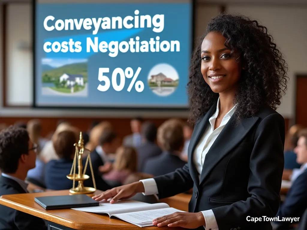 Conveyancing costs negotiation presentation by property lawyer, capetownlawyer at bottom