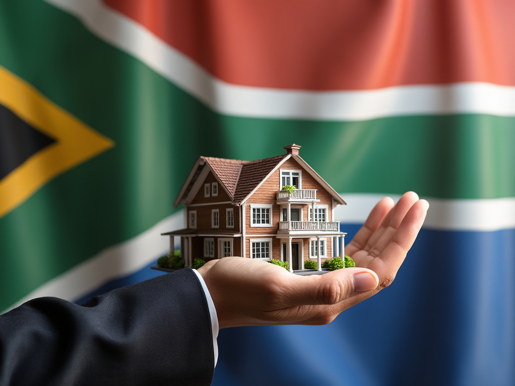 A house in an attorrney's hands, representing the care taken. SA flag. 