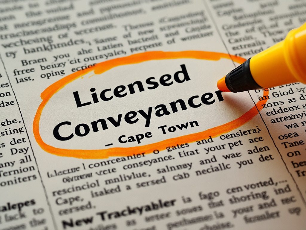 Newspaper ad for a licensed conveyancer in Cape Town