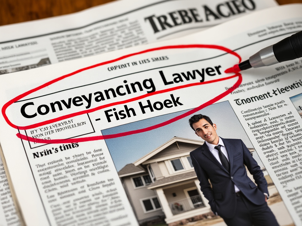 Newspaper headlned - conveyancing lawyer Fish Hoek