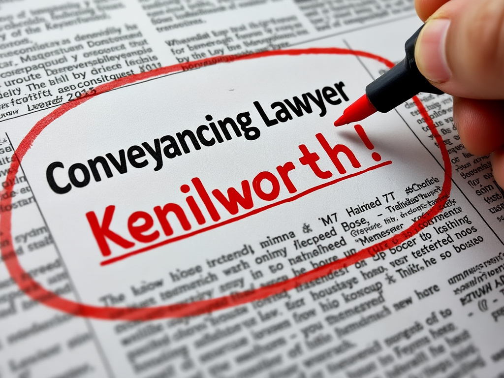 Newspaper clipping highlighting a Conveyancing Lawyer in Kenilworth