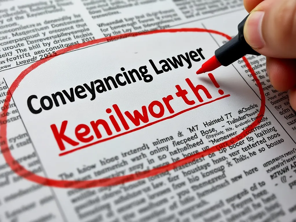 Newspaper clipping highlighting a Conveyancing Lawyer in Kenilworth