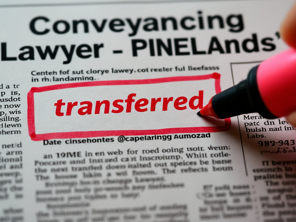 Newspaper heading - Conveyancing lawyer Pinelands - transferred