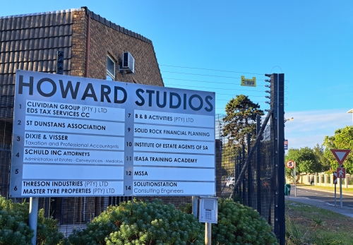 Entrance to Howard Studios in Pinelands, where Schuld Inc Attorneys have their offices