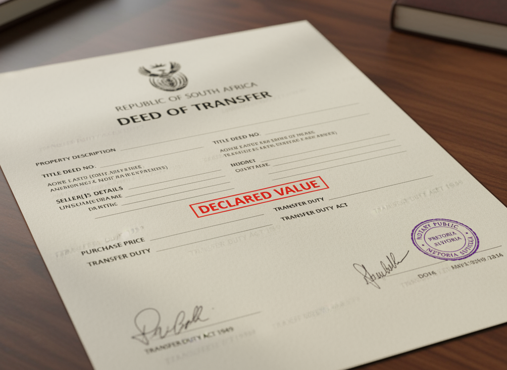 Declared value on a Deed of Transfer