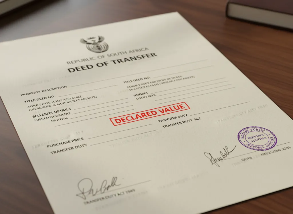 Declared value on a Deed of Transfer
