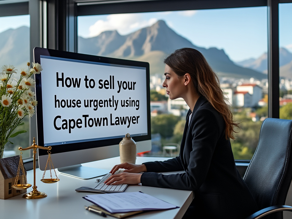 Person working at computer on how to sell your house urgently using CapeTownLawyer