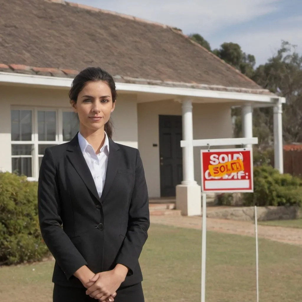 Lawyer standing in front of property with a sold sign