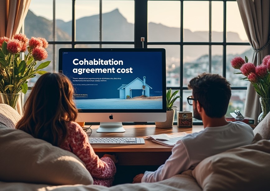 Couple studying cohabitation agreement cost