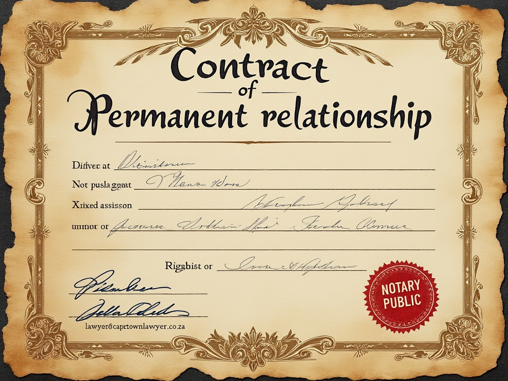 Contract of permanent relationship stamped by a notary public