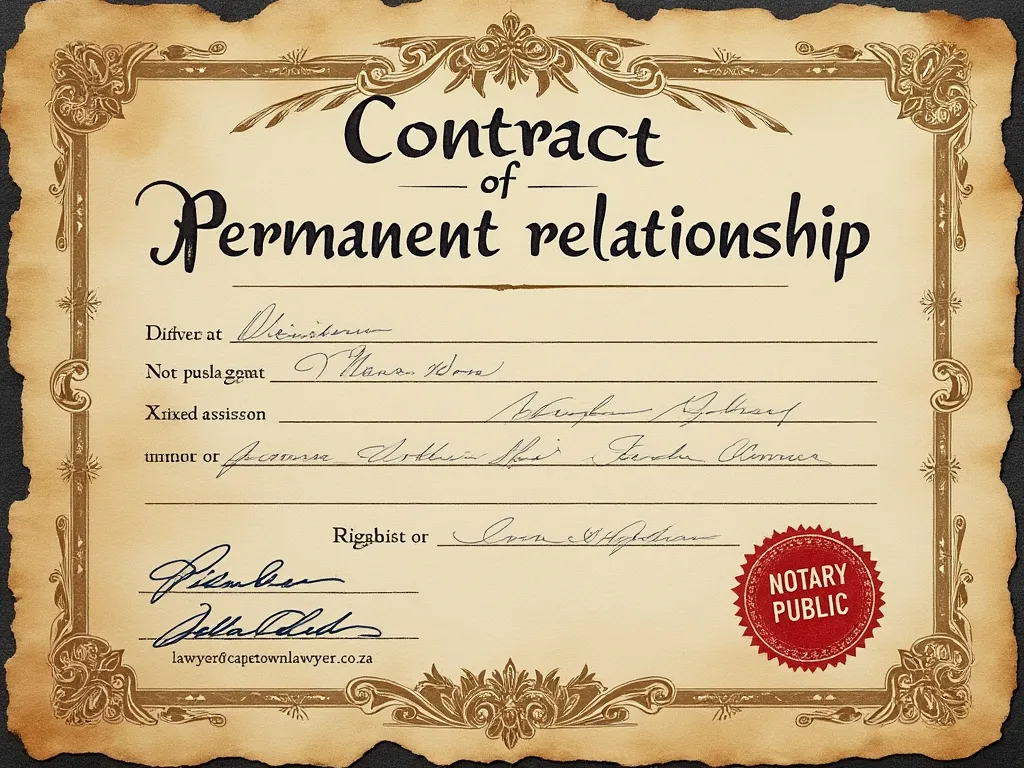 Contract of permanent relationship stamped by a notary public